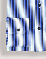 Royal Blue and Navy Striped Formal Shirt
