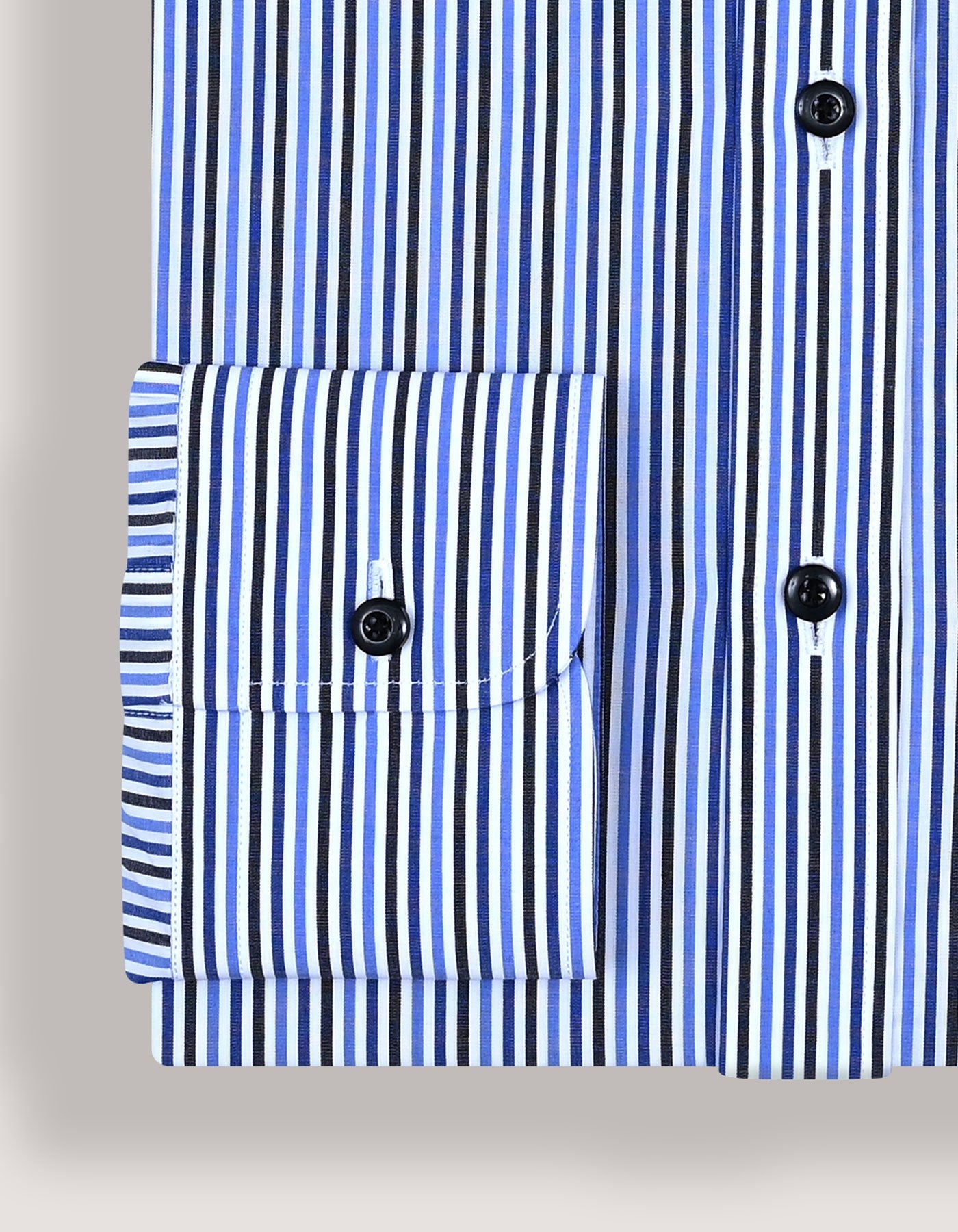 Royal Blue and Navy Striped Formal Shirt