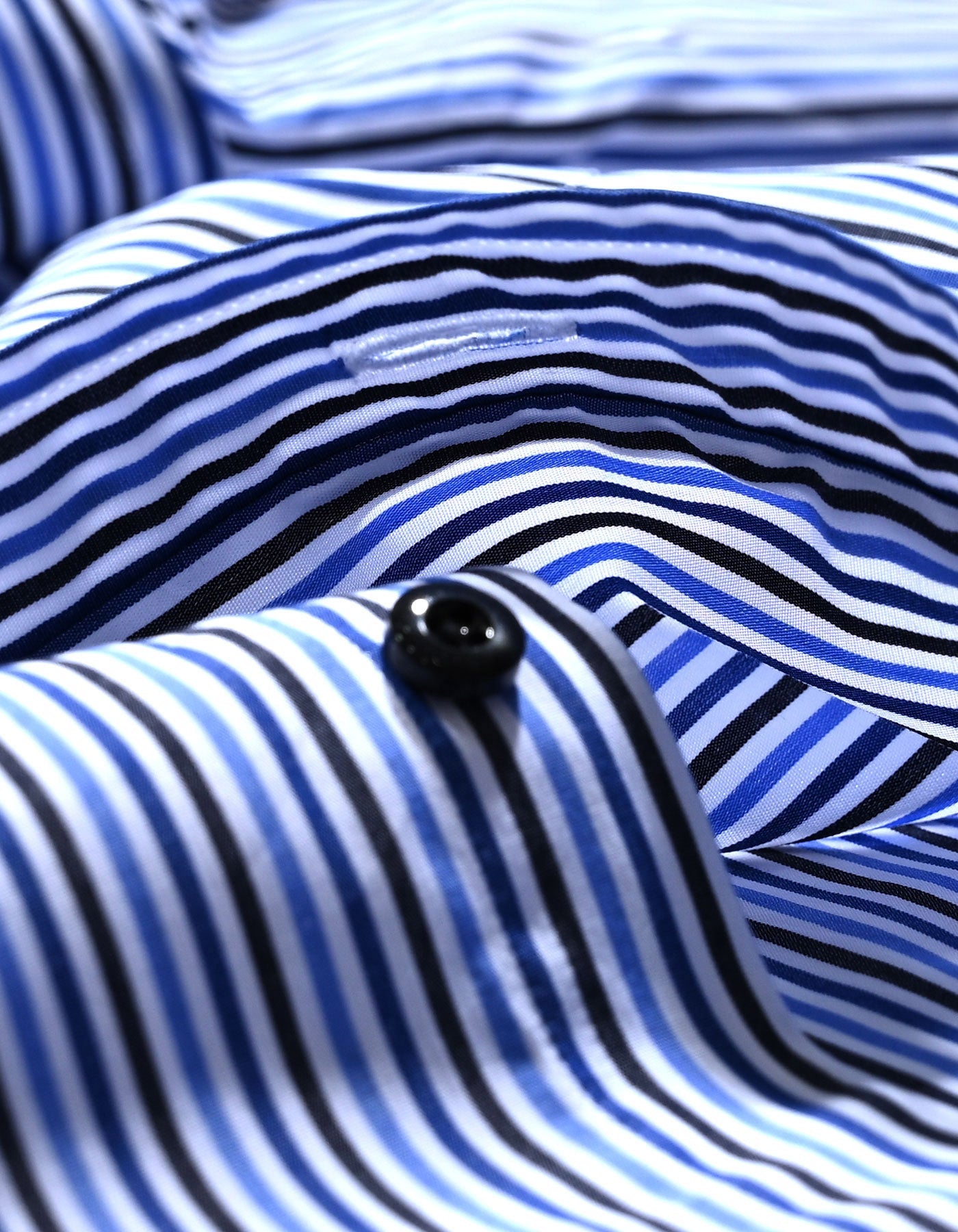 Royal Blue and Navy Striped Formal Shirt