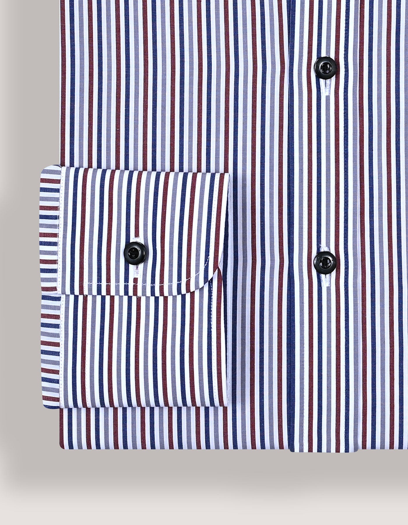 Maroon and White Striped Formal Shirt