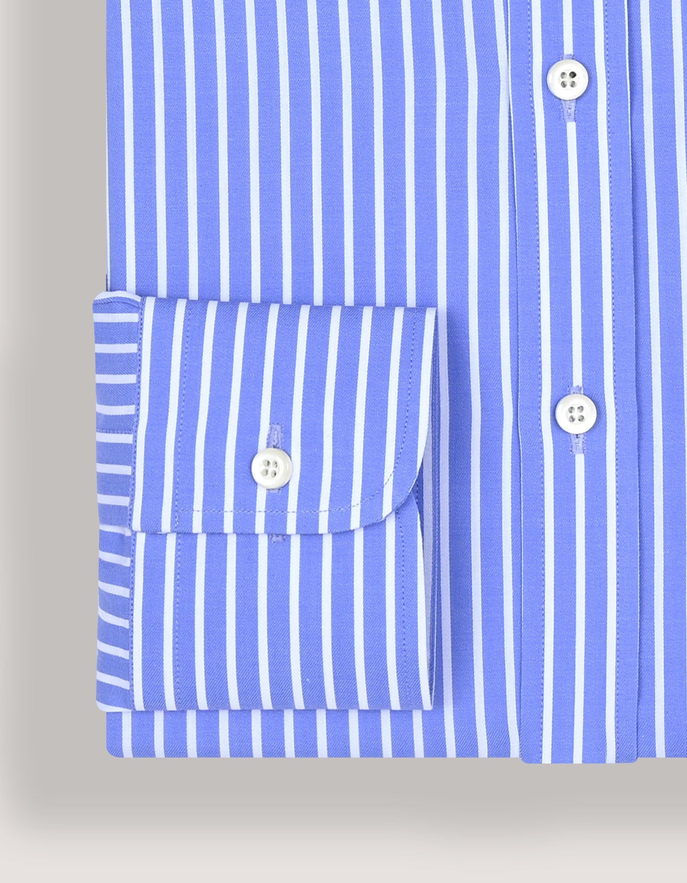 Sky Blue Striped Cotton Dress Shirt