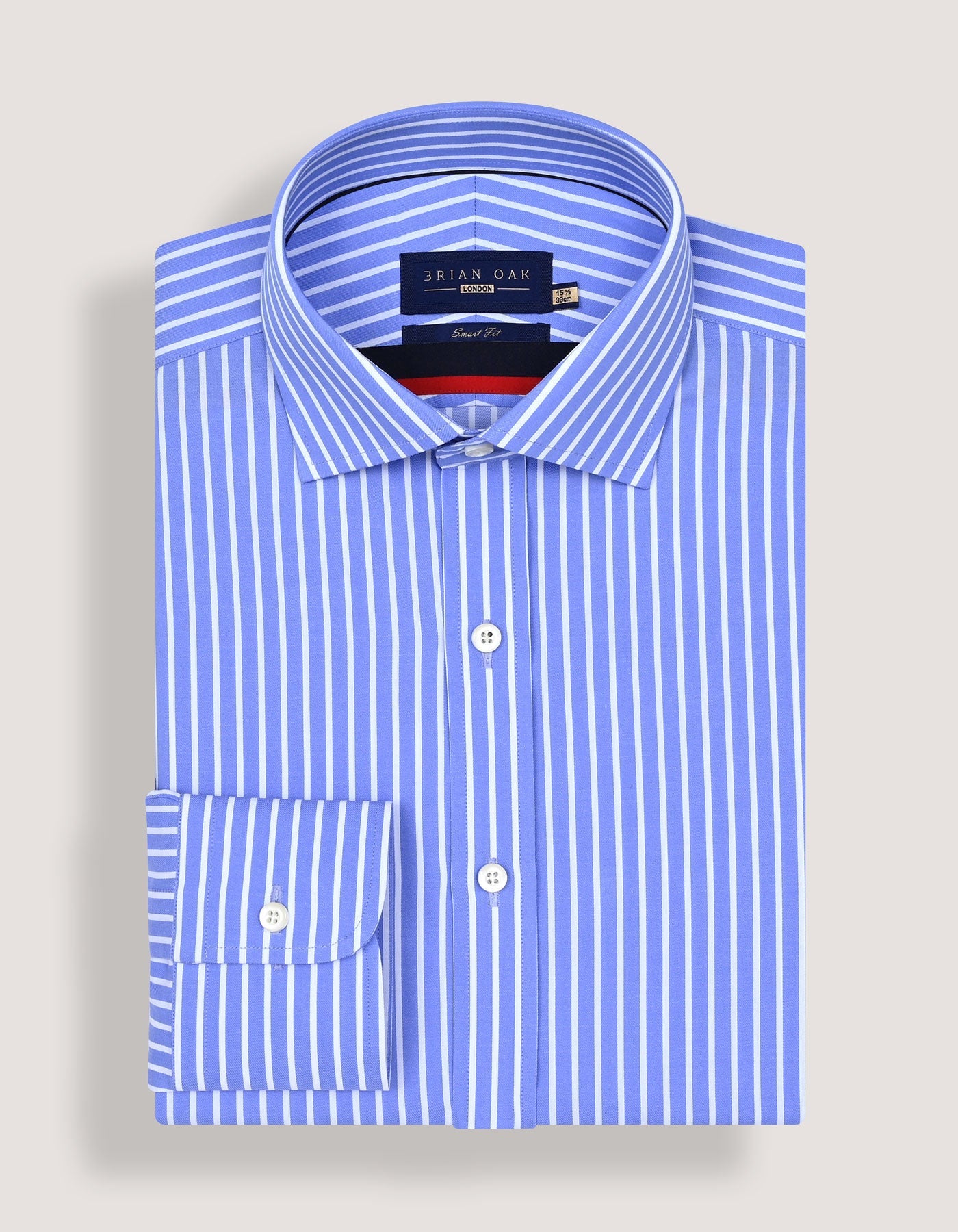 Sky Blue Striped Cotton Dress Shirt