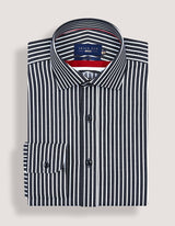 Black Striped Cotton Dress Shirt
