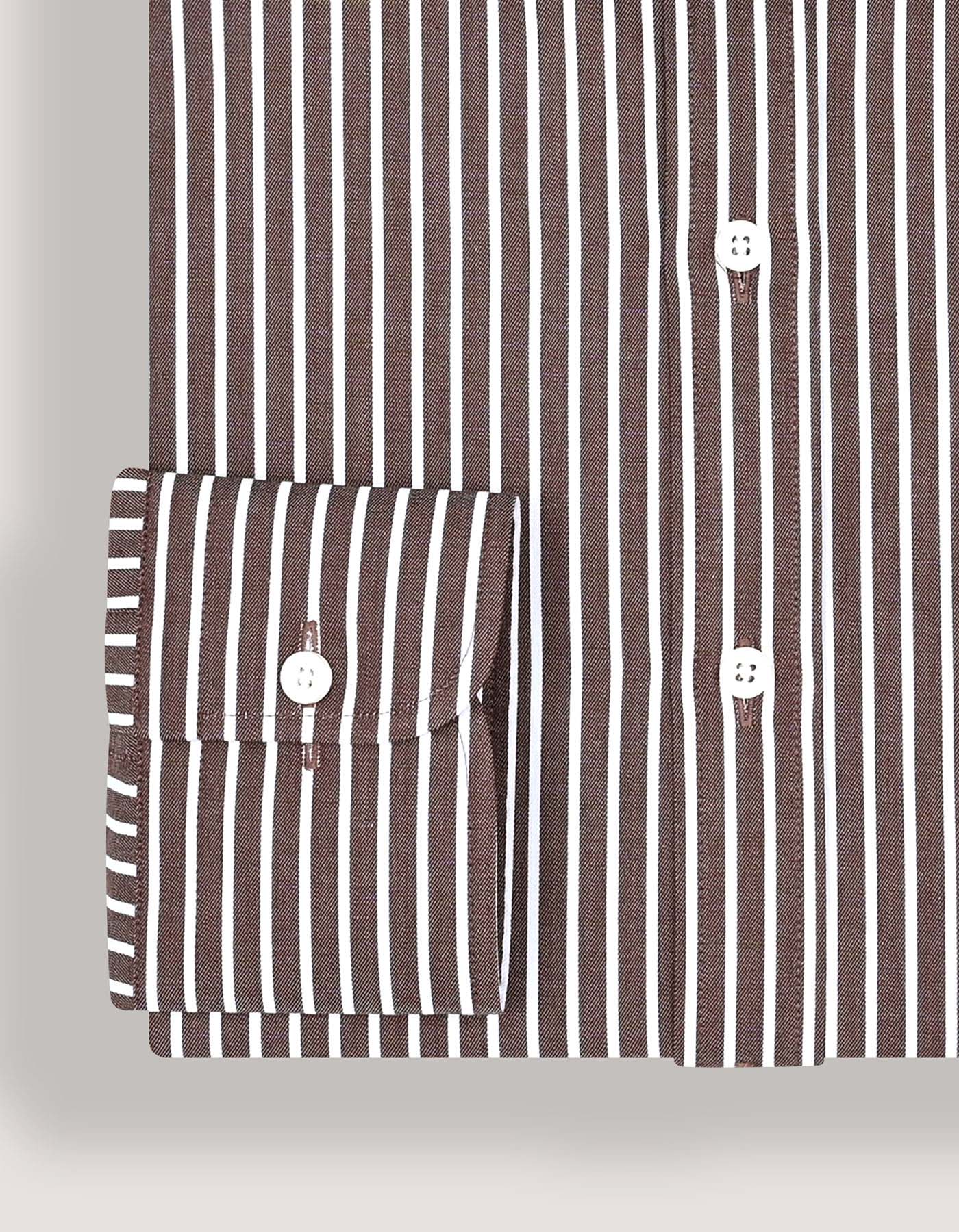 Smart Fit Brown Striped Shirt
