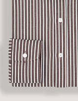Smart Fit Brown Striped Shirt