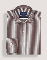 Smart Fit Brown Striped Shirt