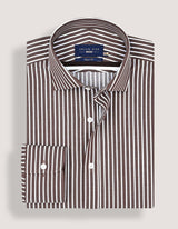 Smart Fit Brown Striped Shirt