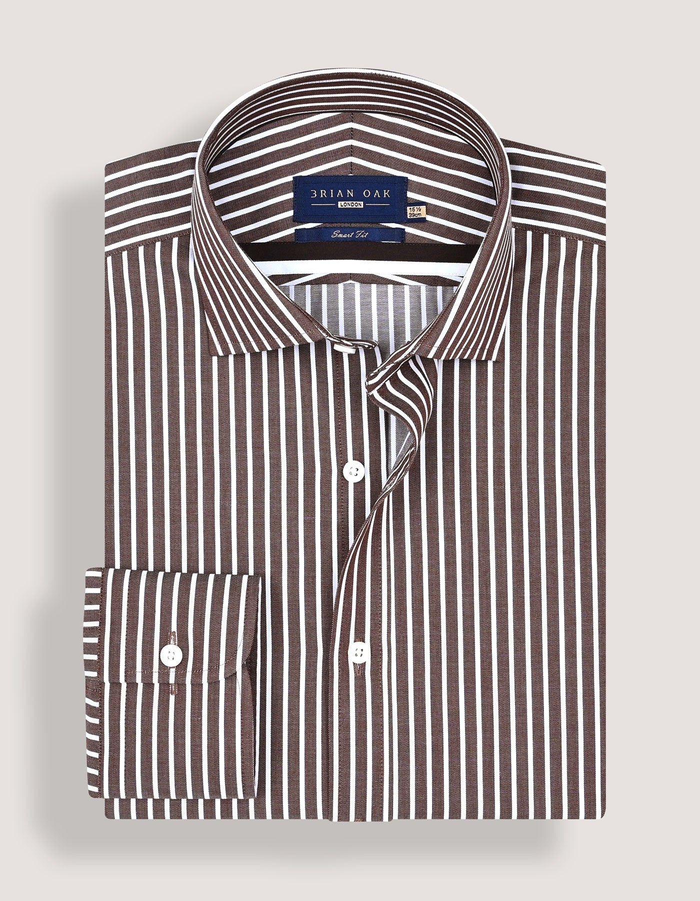 Smart Fit Brown Striped Shirt
