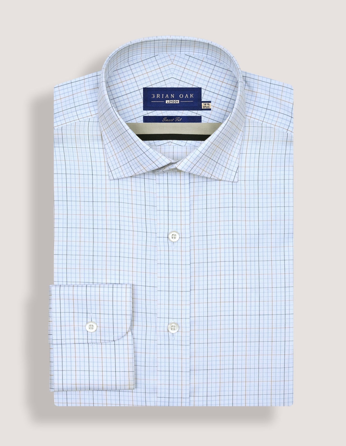 Check Dress Shirt – Blue and Light Brown