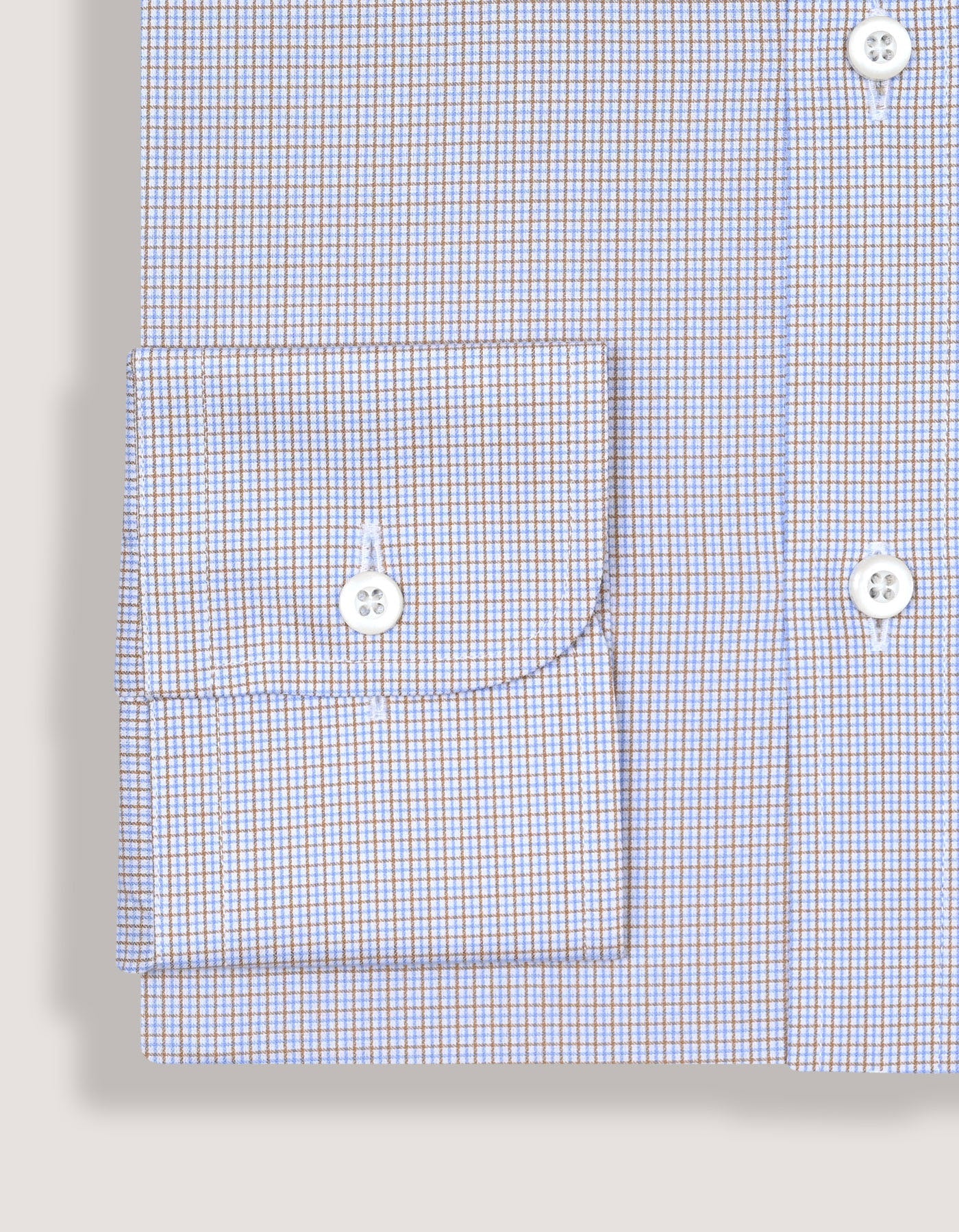 Light Brown Checkered Dress Shirt
