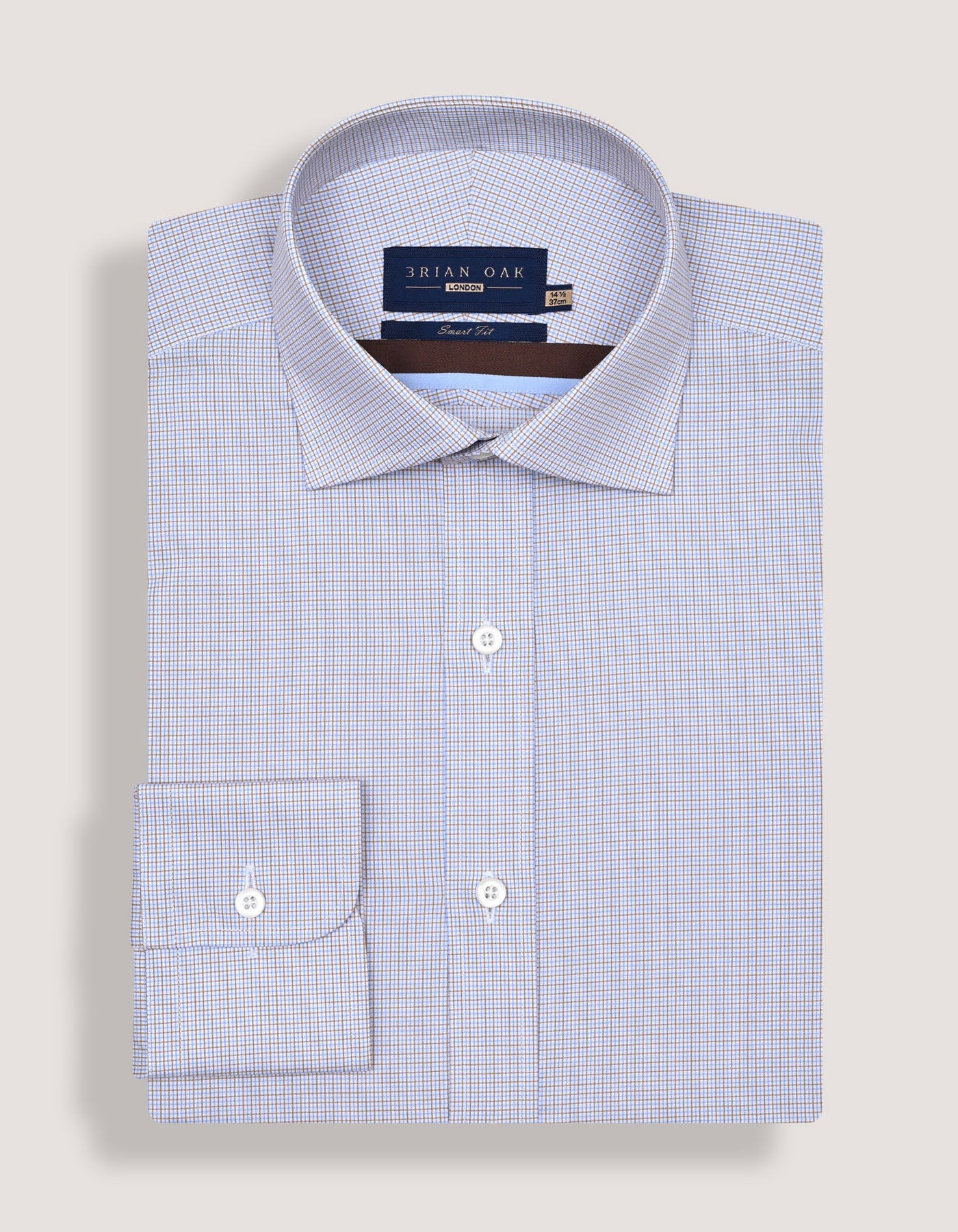 Light Brown Checkered Dress Shirt