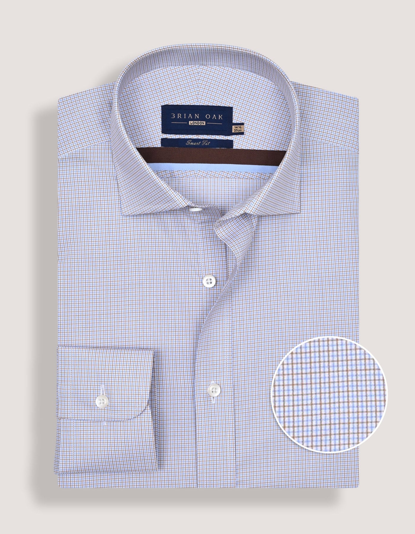 Light Brown Checkered Dress Shirt