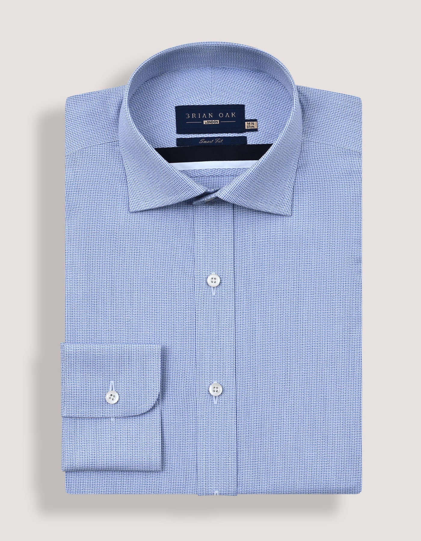 Easy Care Formal Check Shirt – Light Blue