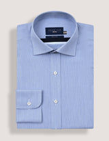 Easy Care Formal Check Shirt – Light Blue