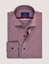 Maroon & Red Striped Smart Fit Shirt