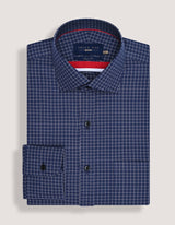 Smart Fit Navy Cotton Check Shirt