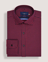 Easy Iron Maroon Gingham Check Shirt