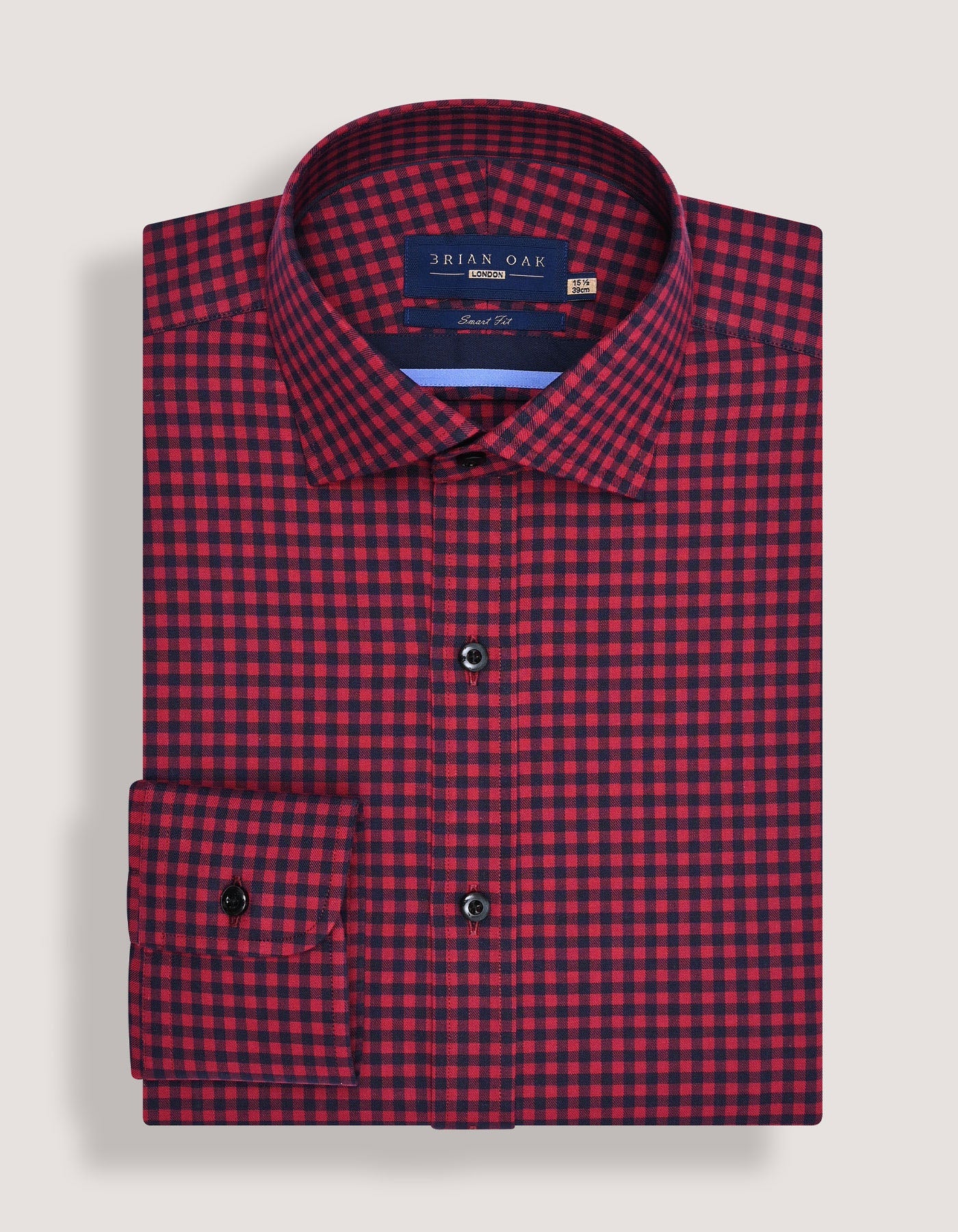 Easy Iron Maroon Gingham Check Shirt