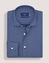 Patterned Dress Shirt - Oxford Blue