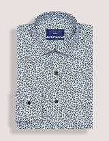 Easy Care Patterned Shirt - White