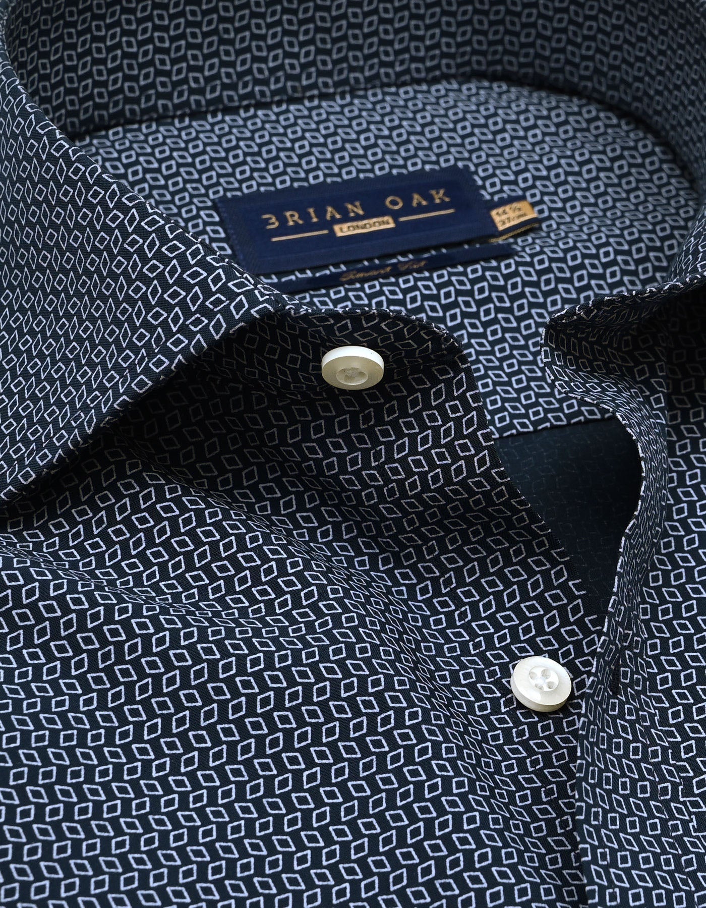 Patterned Dress Shirt – Navy Blue