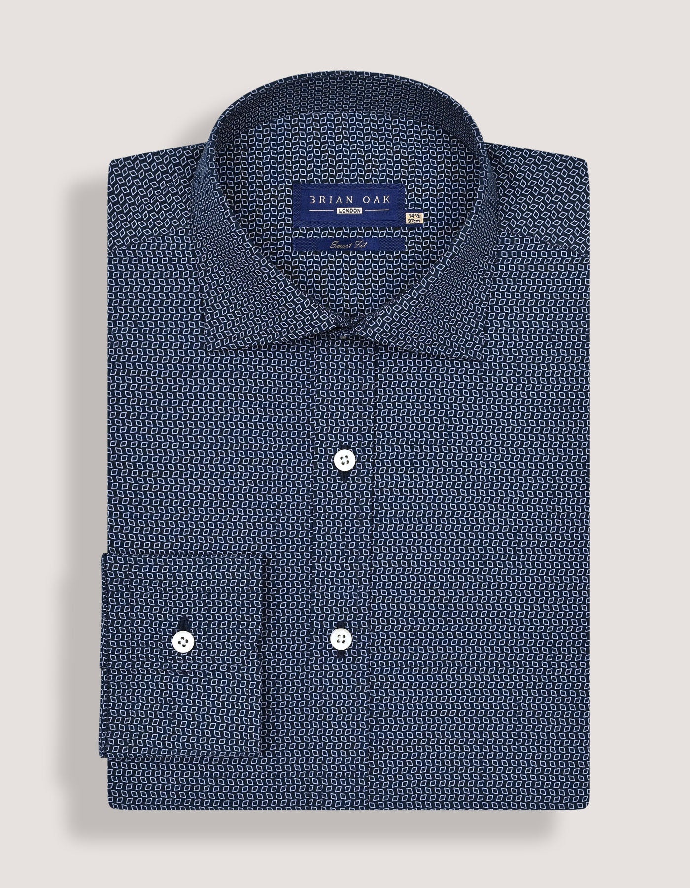 Patterned Dress Shirt – Navy Blue