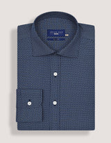 Patterned Dress Shirt – Navy Blue