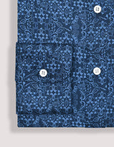 Patterned Dress Shirt – Navy and Blue