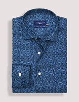 Patterned Dress Shirt – Navy and Blue