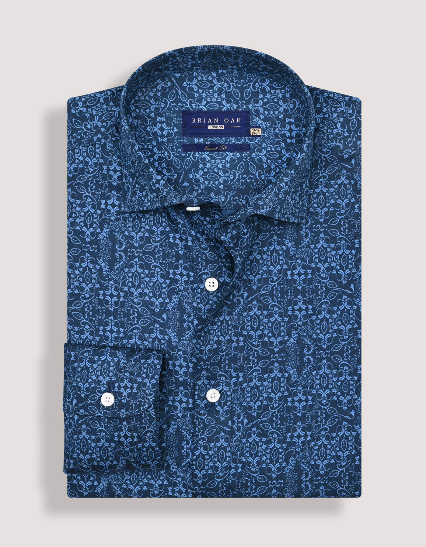 Patterned Dress Shirt – Navy and Blue