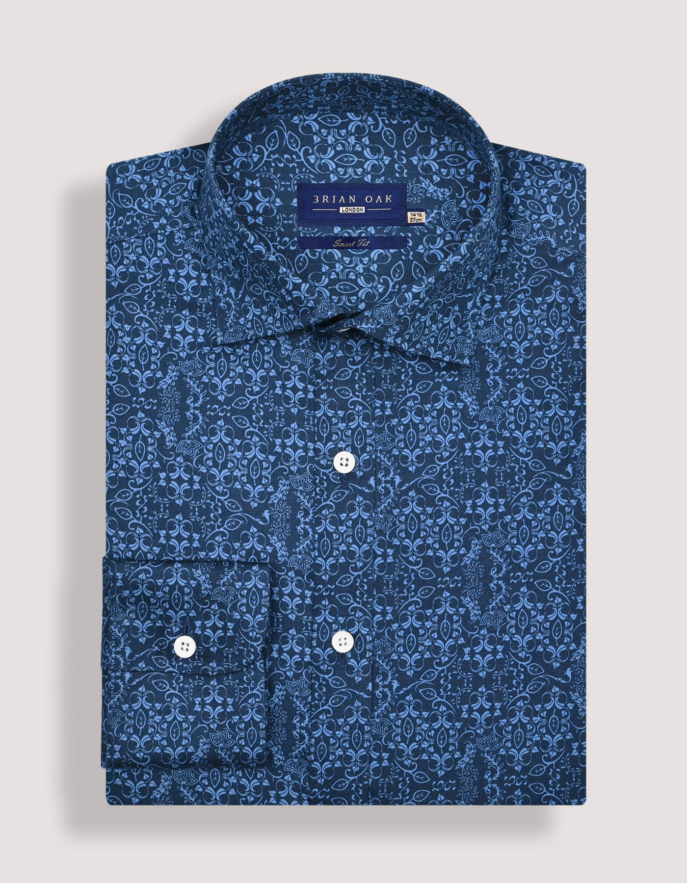 Patterned Dress Shirt – Navy and Blue