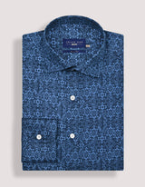Patterned Dress Shirt – Navy and Blue
