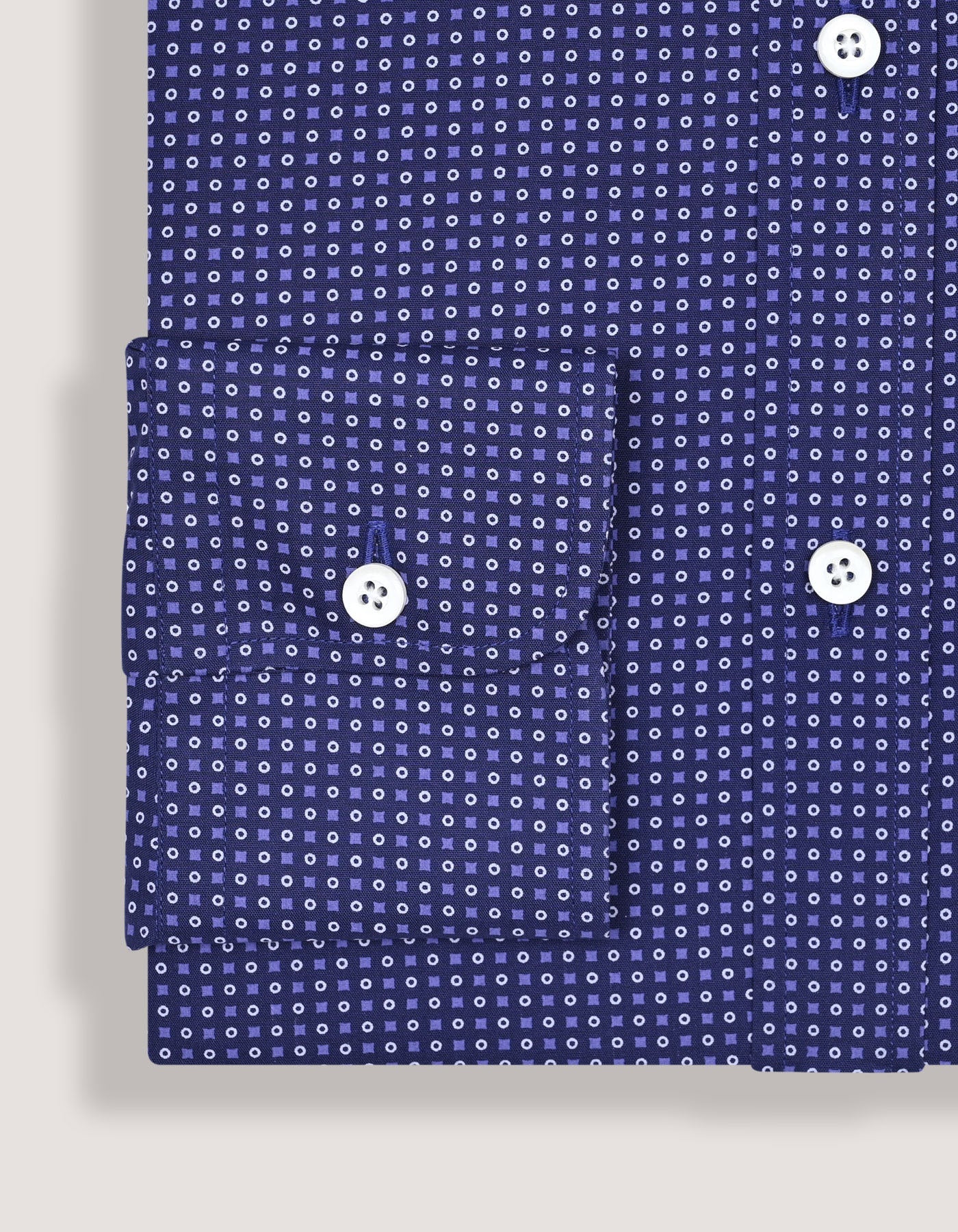 Easy Care Patterned Shirt – Egyptian Blue