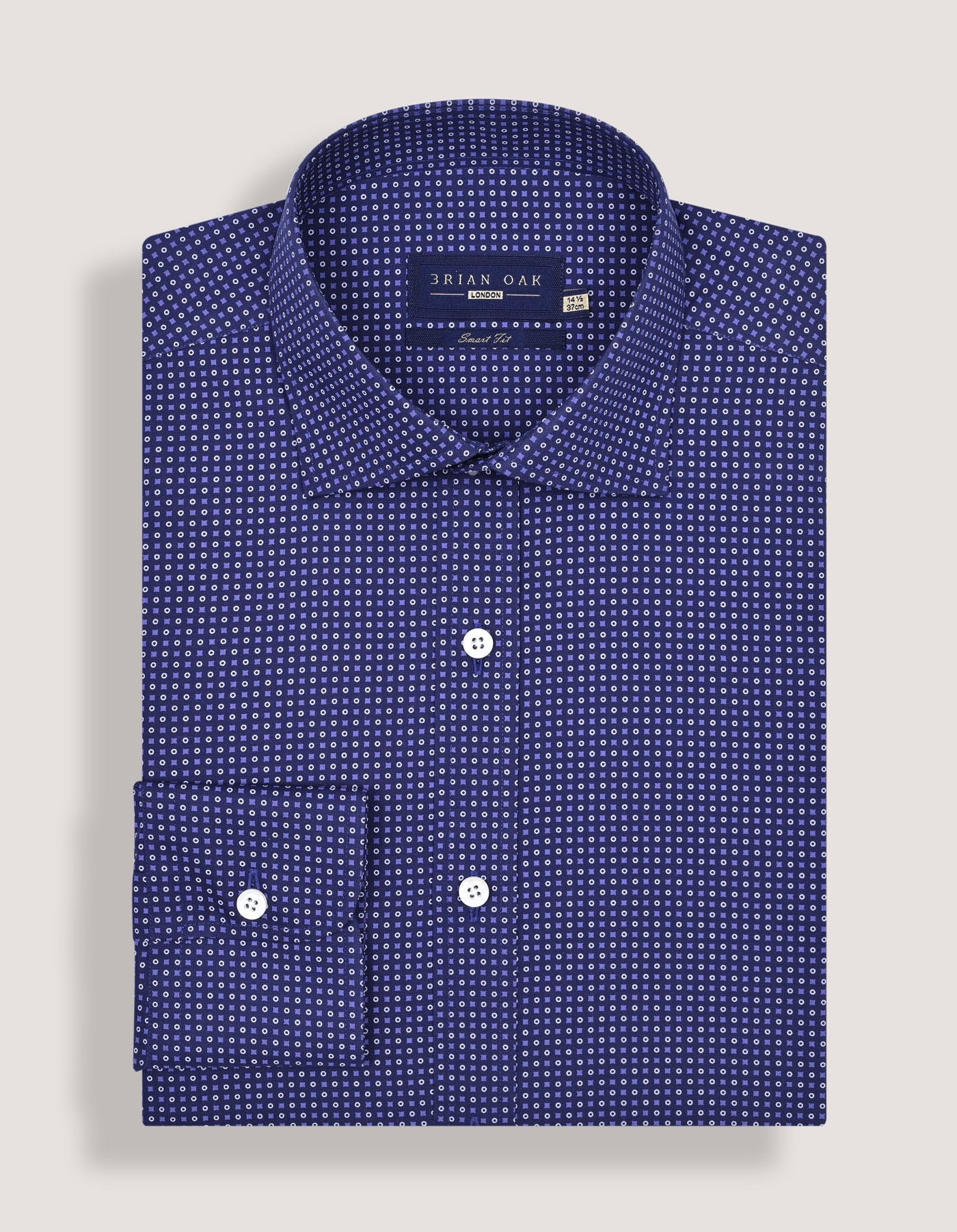 Easy Care Patterned Shirt – Egyptian Blue