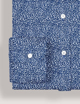 Modern Fit Navy Printed Dress Shirt