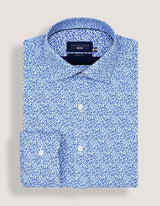 Blue Speckle Print Dress Shirt