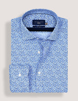 Blue Speckle Print Dress Shirt