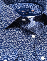 Navy Swirl Print Shirt