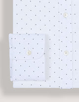 Navy Dotted White Dress Shirt