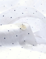 Navy Dotted White Dress Shirt