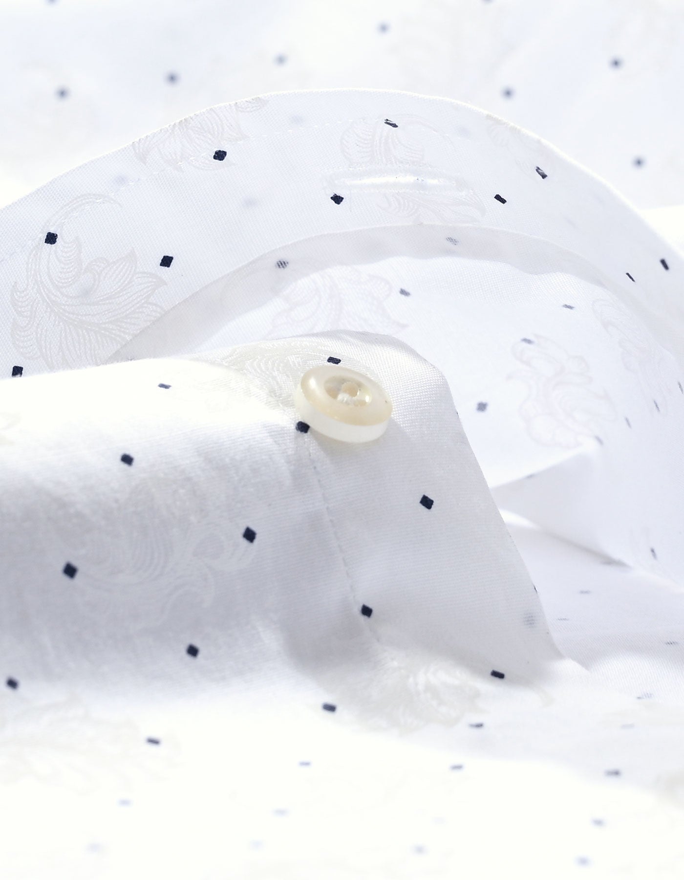 Navy Dotted White Dress Shirt