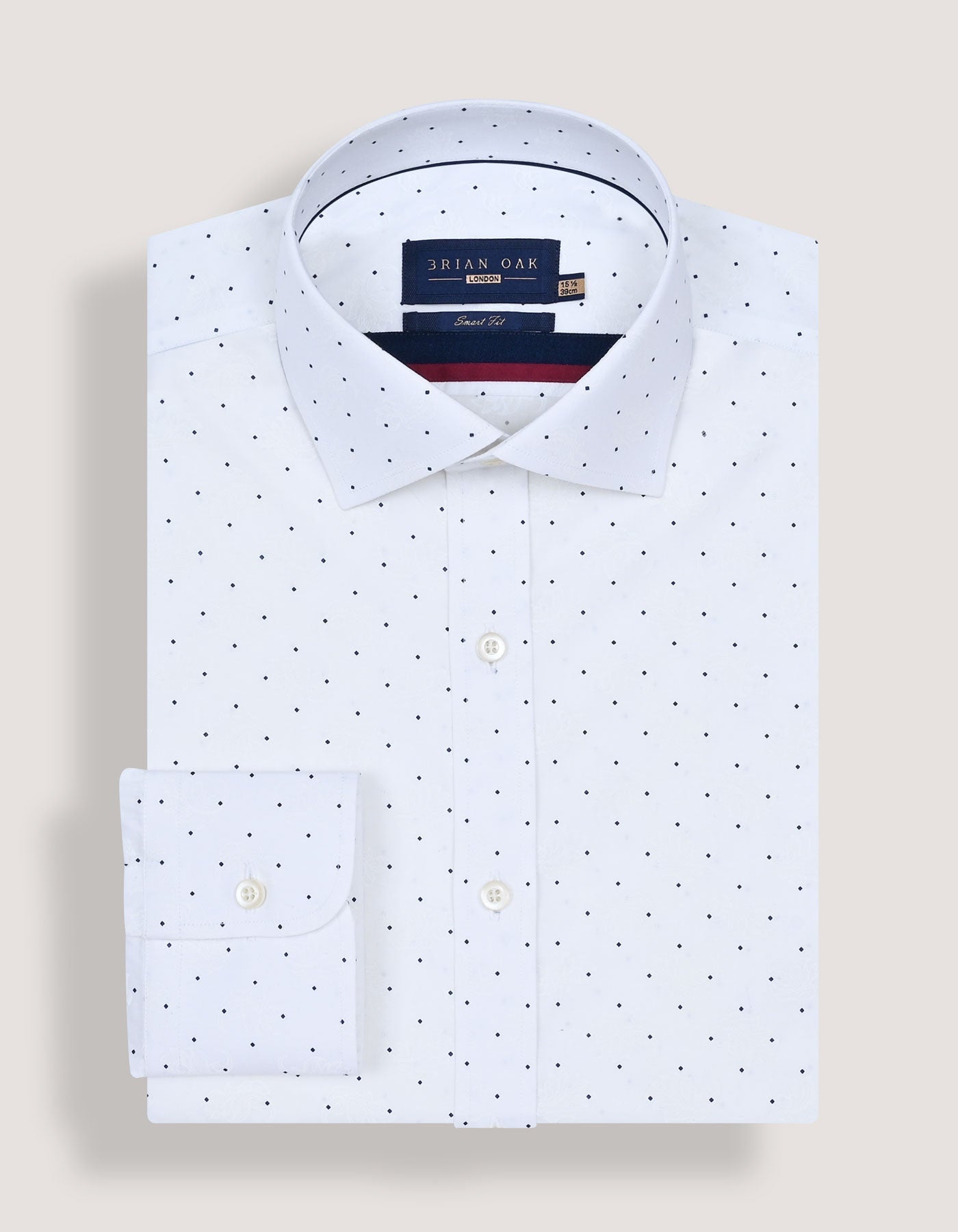 Navy Dotted White Dress Shirt