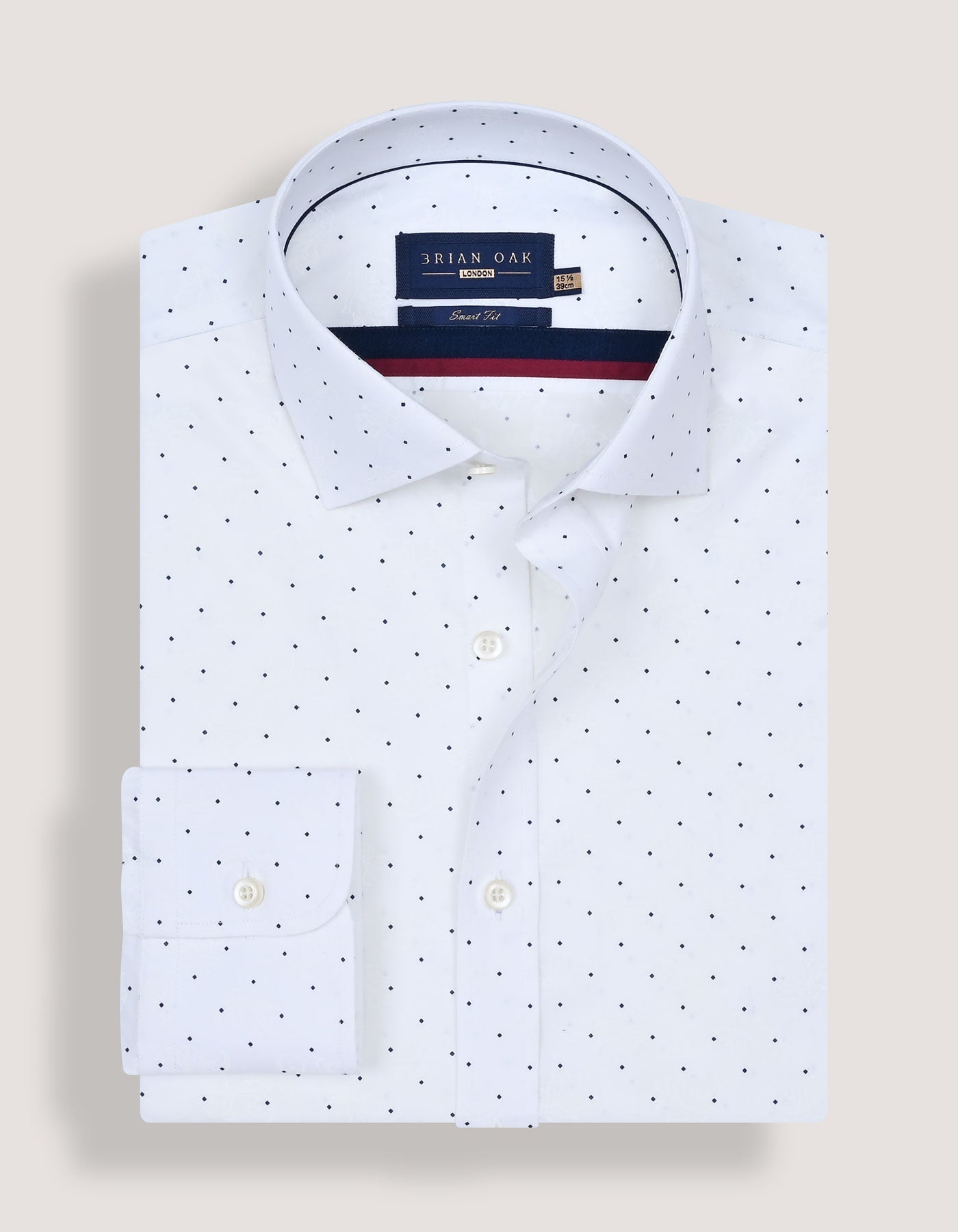 Navy Dotted White Dress Shirt