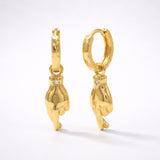 Faye Fingers Crossed Huggies | 18k Gold Plated