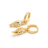 Faye Fingers Crossed Huggies | 18k Gold Plated
