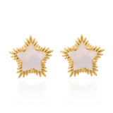 Felicity Moonstone Spiky Star Stud Earrings | 18k Gold Plated