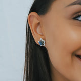 Felicity Labradorite Spiky Star Stud Earrings | 925 Sterling Silver