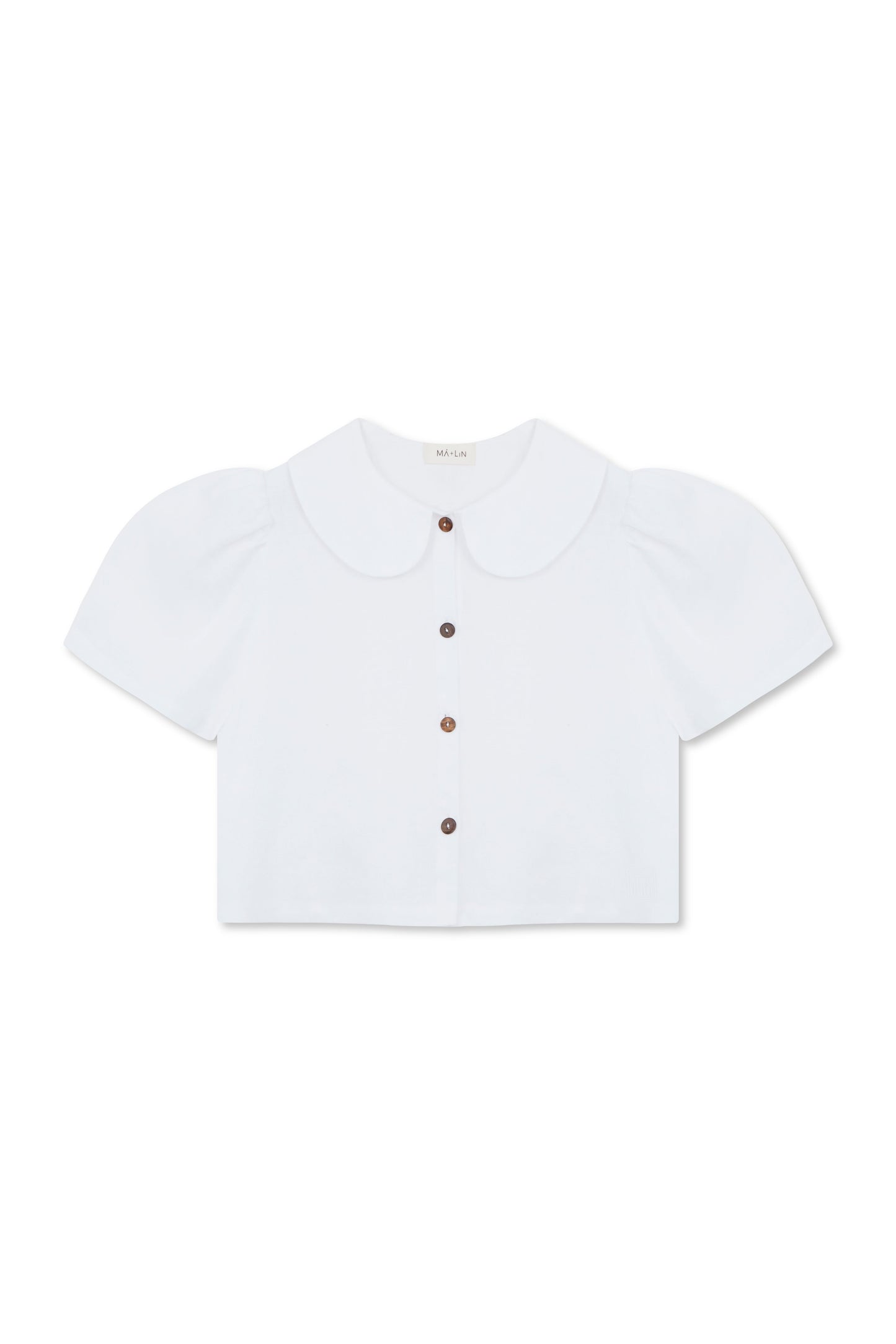 Frances Linen Cropped Blouse  - White - Some sizes are on pre-orders shipping from April 2026