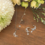Flora Flower Moon Pendant Necklace | 925 Sterling Silver