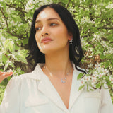 Flora Flower Moon Pendant Necklace | 925 Sterling Silver
